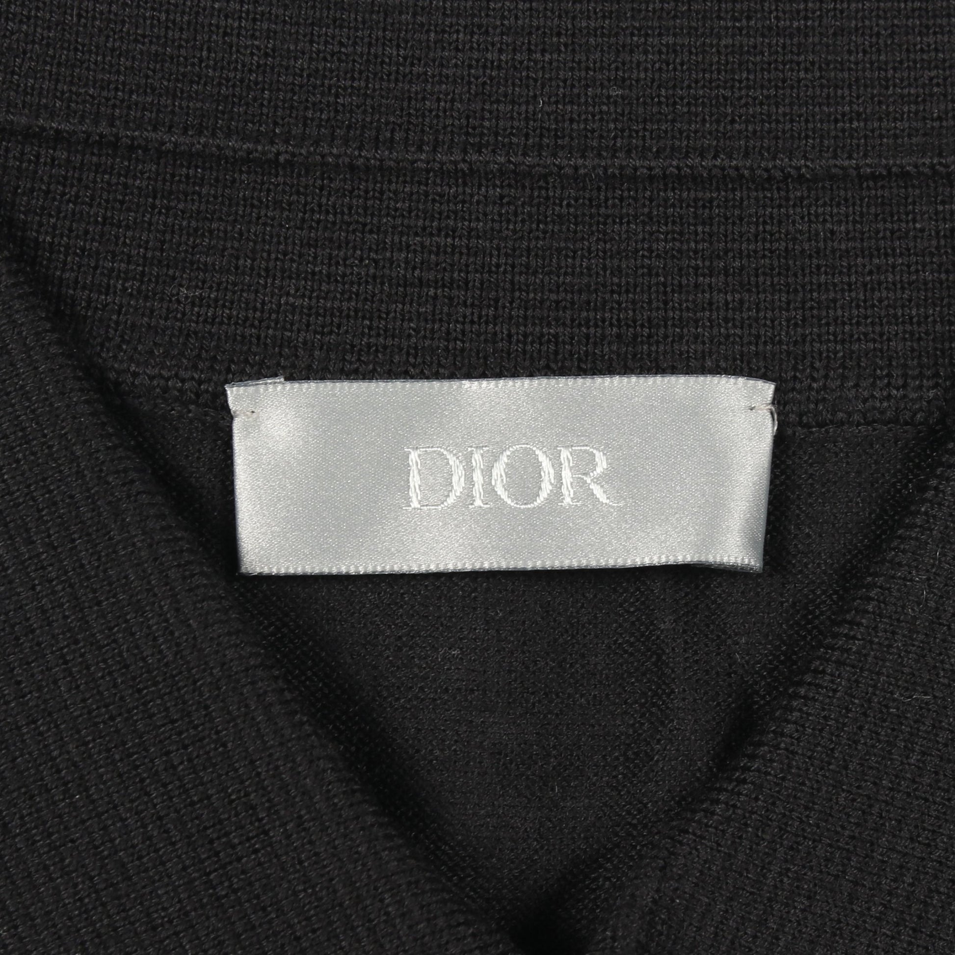 BEE刺繍 長袖 ニット ポロシャツ ウール ブラック ディオール トップス DIOR