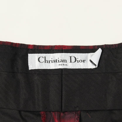 総柄 パンツ シルク レッド ブラック クリスチャンディオール ボトムス Christian Dior