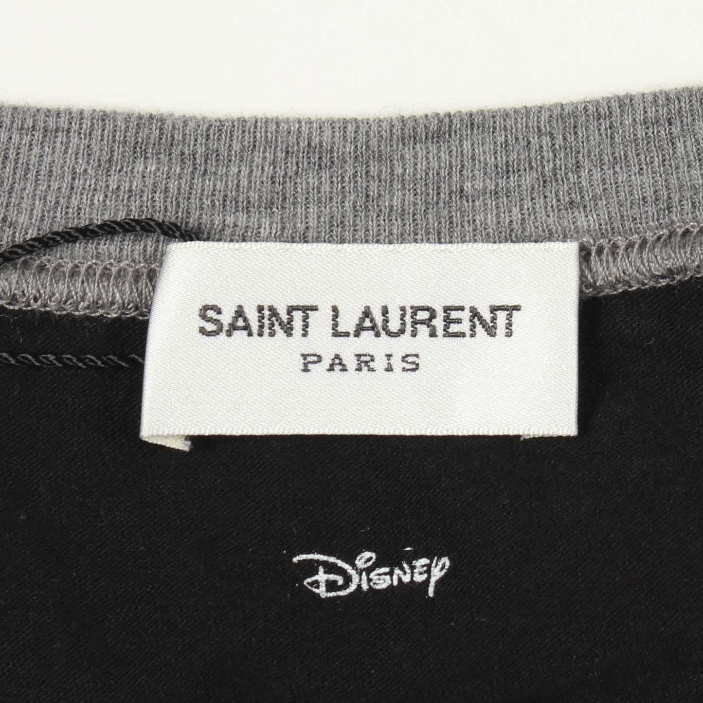 SAINT LAURENT PARIS × Disney ミッキーマウス 長袖Tシャツ コットン ブラック グレー マルチカラー サンローランパリ トップス SAINT LAURENT PARIS