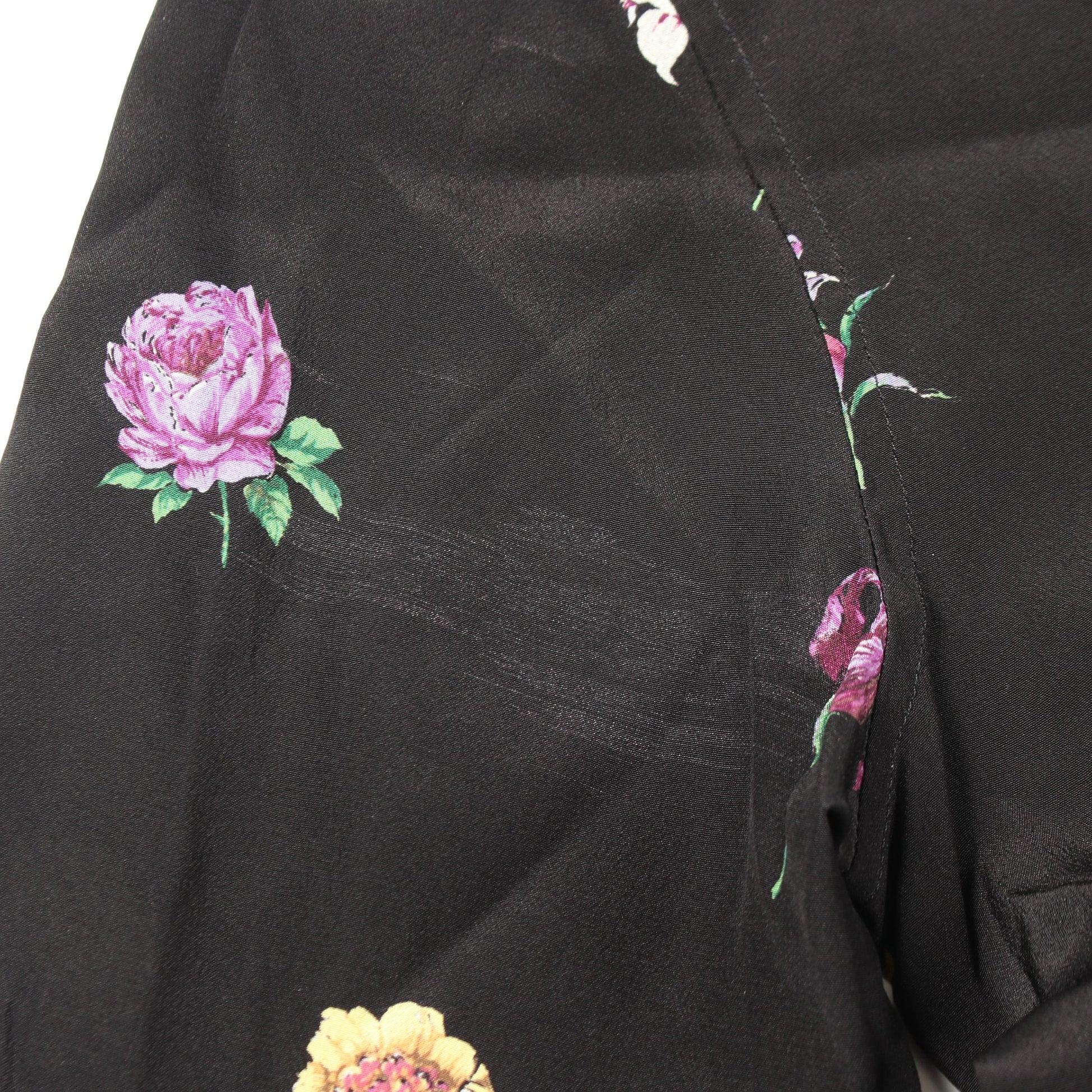 花柄 長袖 シャツ シルク ブラック マルチカラー サンローランパリ トップス SAINT LAURENT PARIS