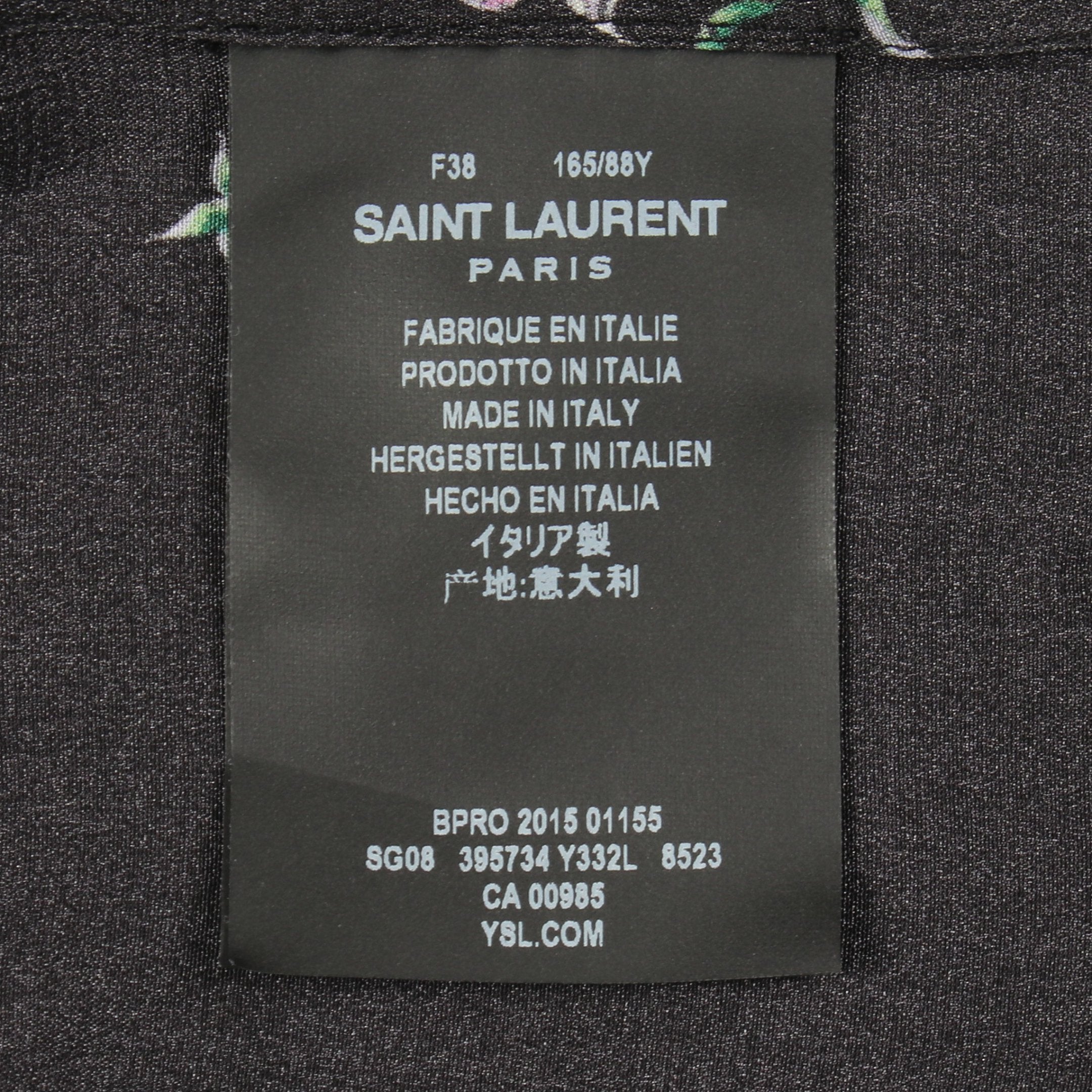 Yves Saint Laurent 花柄長袖シャツ M シルク100％ Yves Saint Laurent Beaute - YVES SAINT LAURENT イヴサンローラン 花