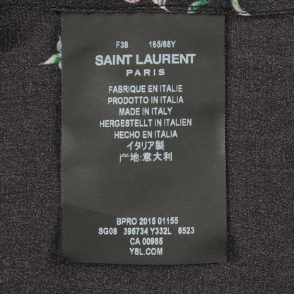 花柄 長袖 シャツ シルク ブラック マルチカラー サンローランパリ トップス SAINT LAURENT PARIS