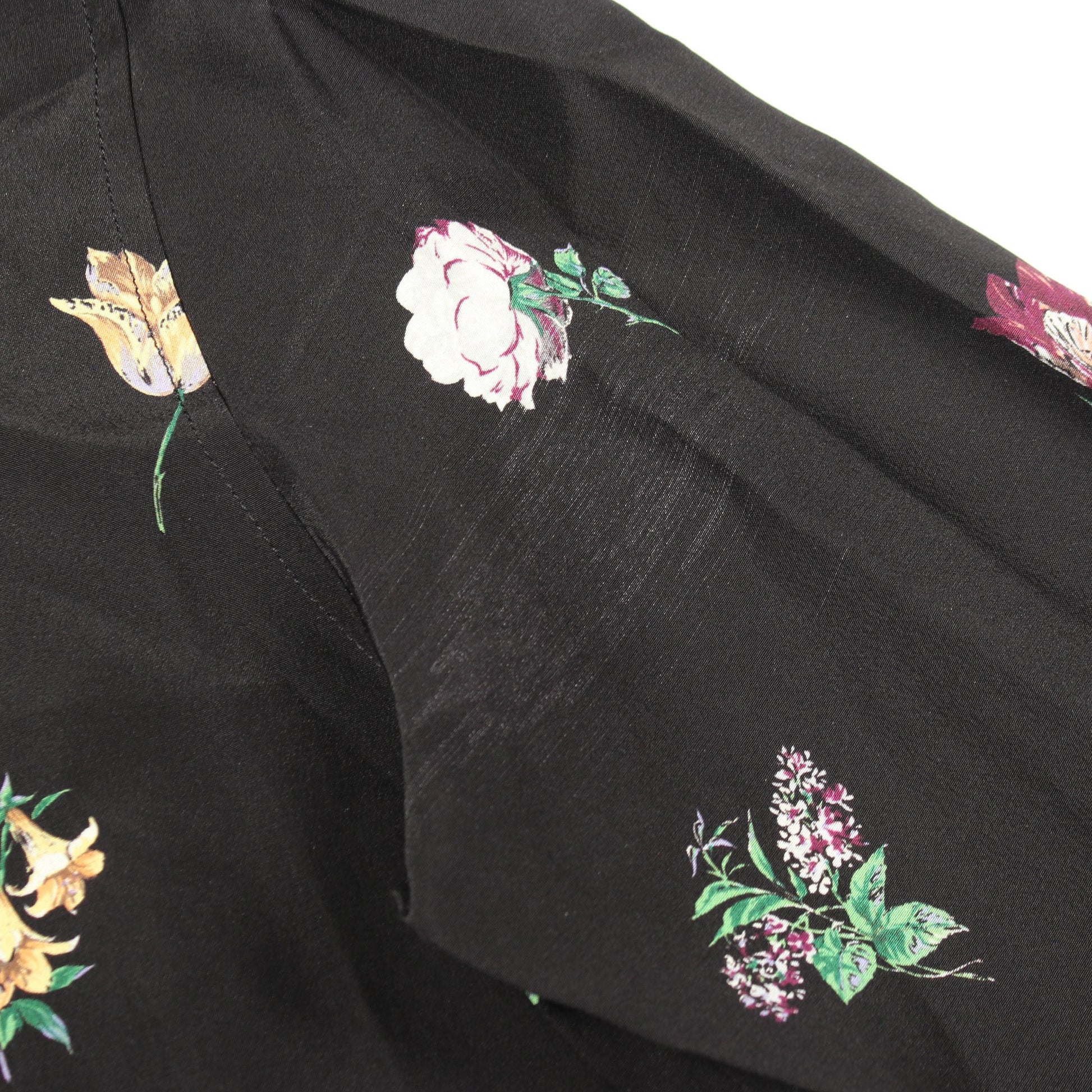 花柄 長袖 シャツ シルク ブラック マルチカラー サンローランパリ トップス SAINT LAURENT PARIS
