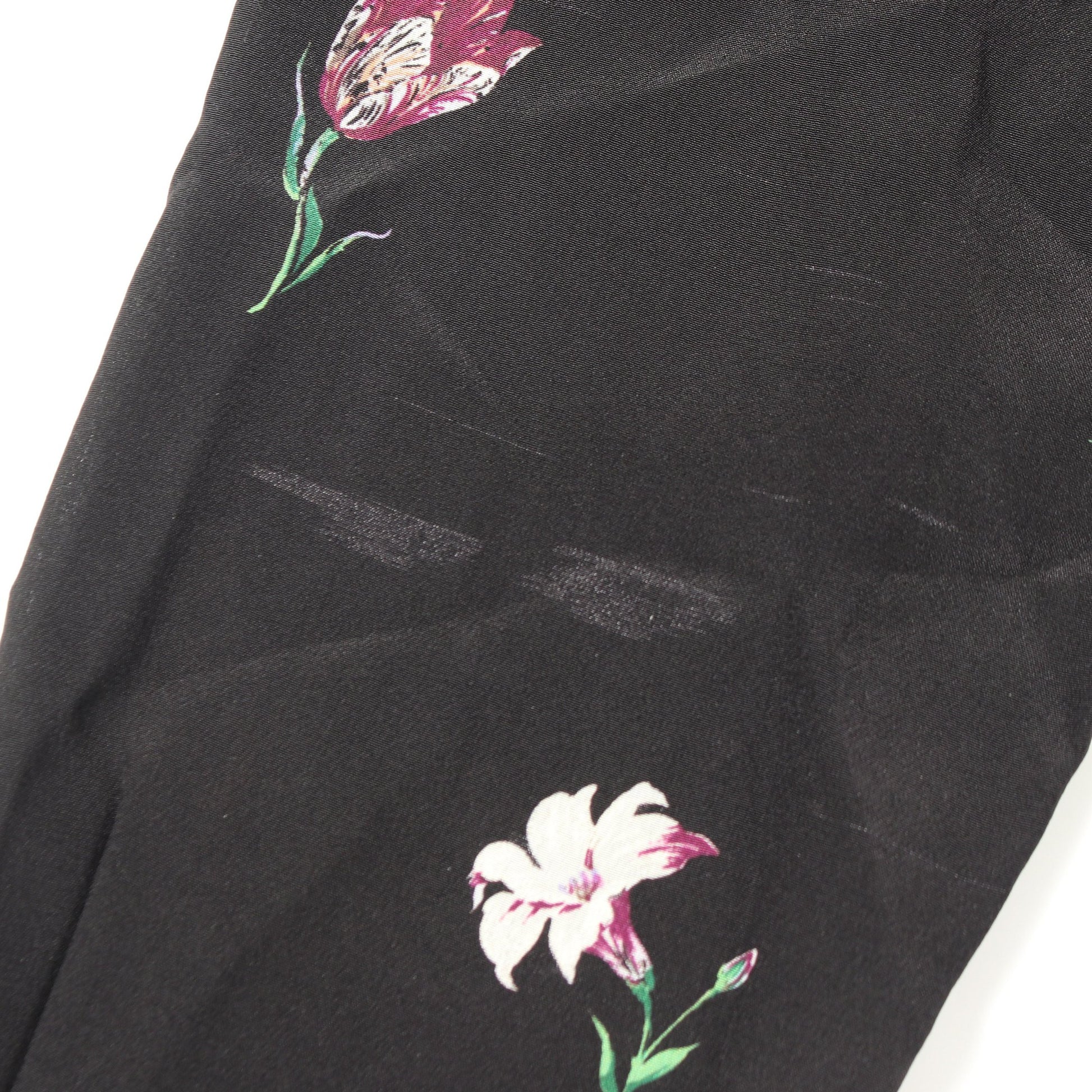 花柄 長袖 シャツ シルク ブラック マルチカラー サンローランパリ トップス SAINT LAURENT PARIS