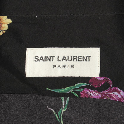 花柄 長袖 シャツ シルク ブラック マルチカラー サンローランパリ トップス SAINT LAURENT PARIS