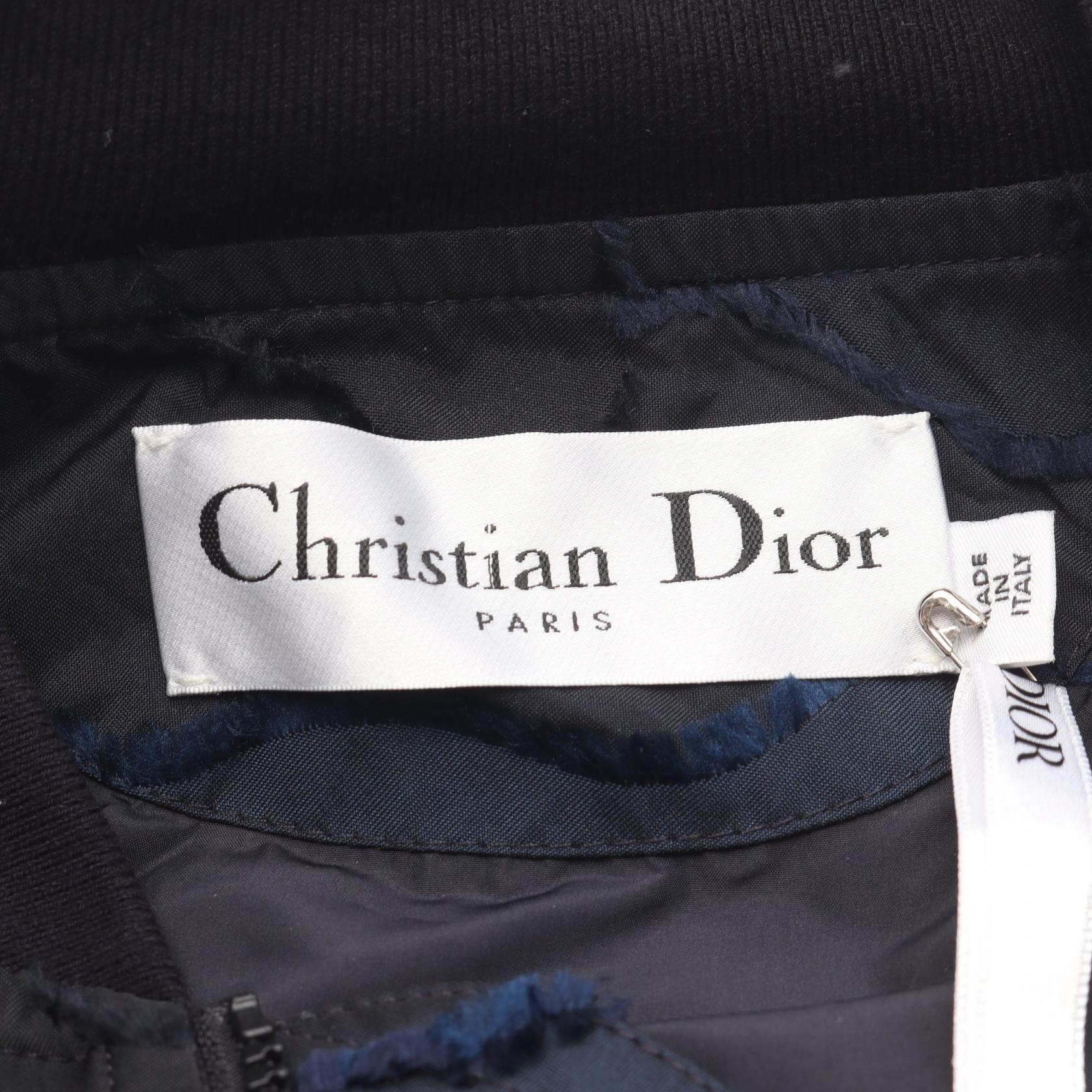 BEE刺繍 カモフラージュ ボンバージャケット ダークネイビー クリスチャンディオール アウター Christian Dior