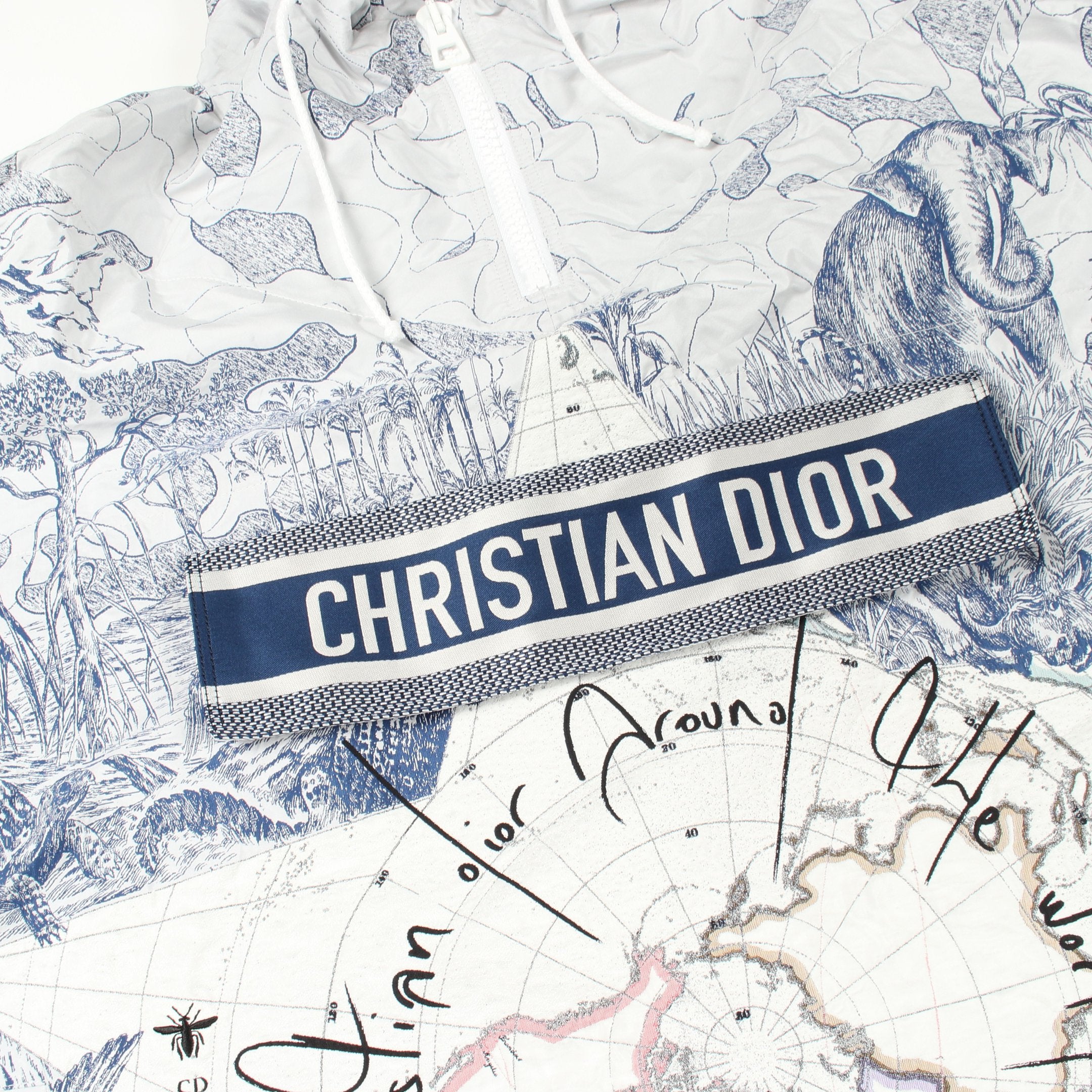 ディオール Dior アラウンドザワールド アノラックジャケット マウンテンパーカー フード付き 衣料品 アウター ポリエステル メンズ グレー系 / ブルー系 【中古】 アラウンドザワールド アノラックジャケット マウンテンパーカー