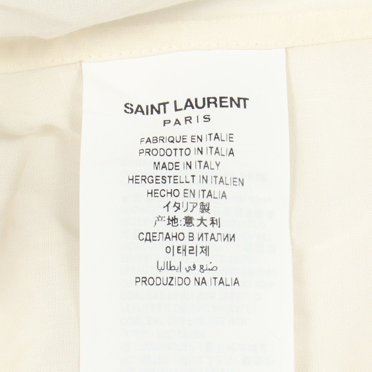 フラワー 刺繍 シャツ キュプラ オフホワイト ブラック サンローランパリ トップス SAINT LAURENT PARIS