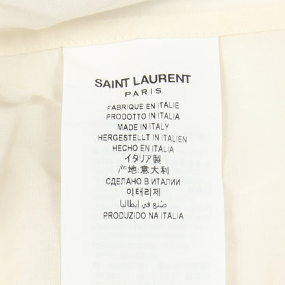 フラワー 刺繍 シャツ キュプラ オフホワイト ブラック サンローランパリ トップス SAINT LAURENT PARIS