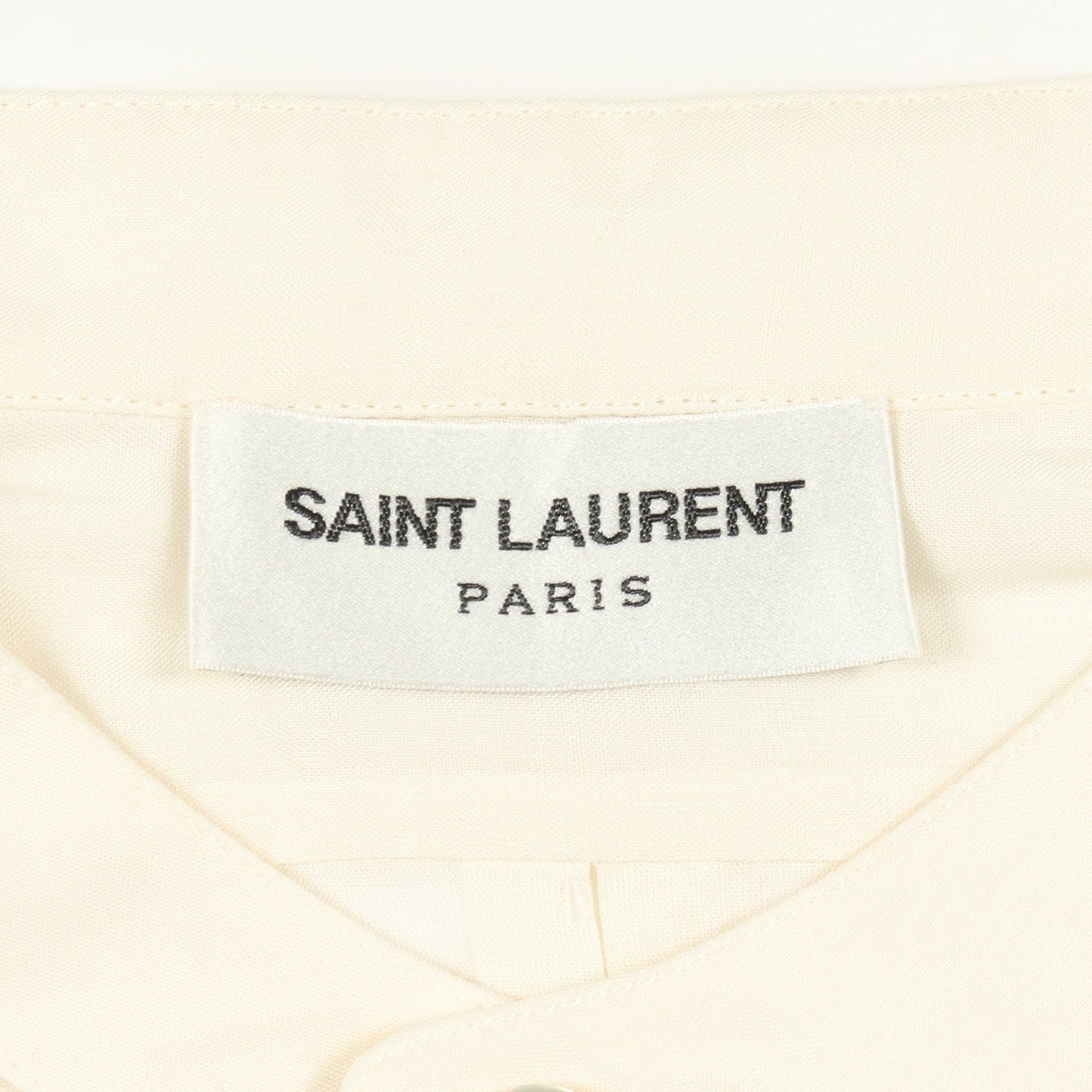 フラワー 刺繍 シャツ キュプラ オフホワイト ブラック サンローランパリ トップス SAINT LAURENT PARIS