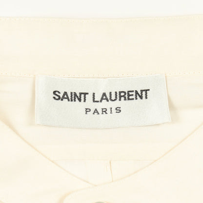 フラワー 刺繍 シャツ キュプラ オフホワイト ブラック サンローランパリ トップス SAINT LAURENT PARIS