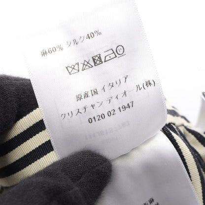 ストライプ フレア スカート コットン ネイビー オフホワイト クリスチャンディオール ボトムス Christian Dior