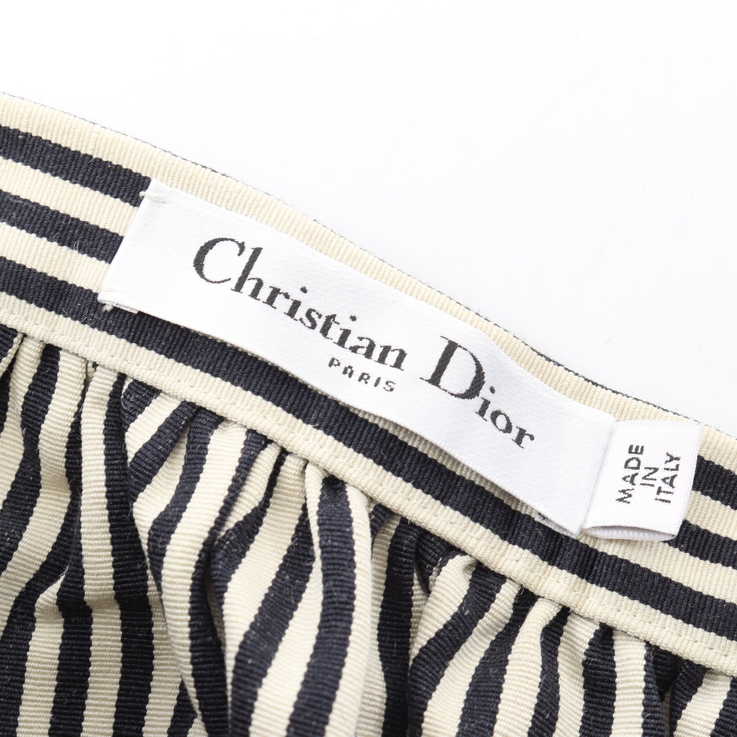 ストライプ フレア スカート コットン ネイビー オフホワイト クリスチャンディオール ボトムス Christian Dior
