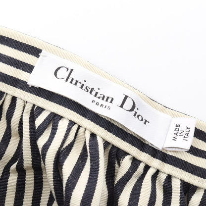ストライプ フレア スカート コットン ネイビー オフホワイト クリスチャンディオール ボトムス Christian Dior