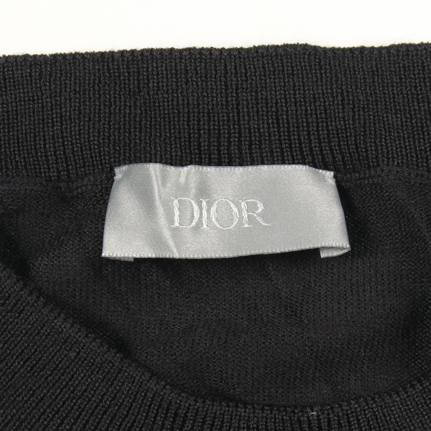 BEE刺繍 クルーネック ニット ウール ブラック ディオール トップス DIOR