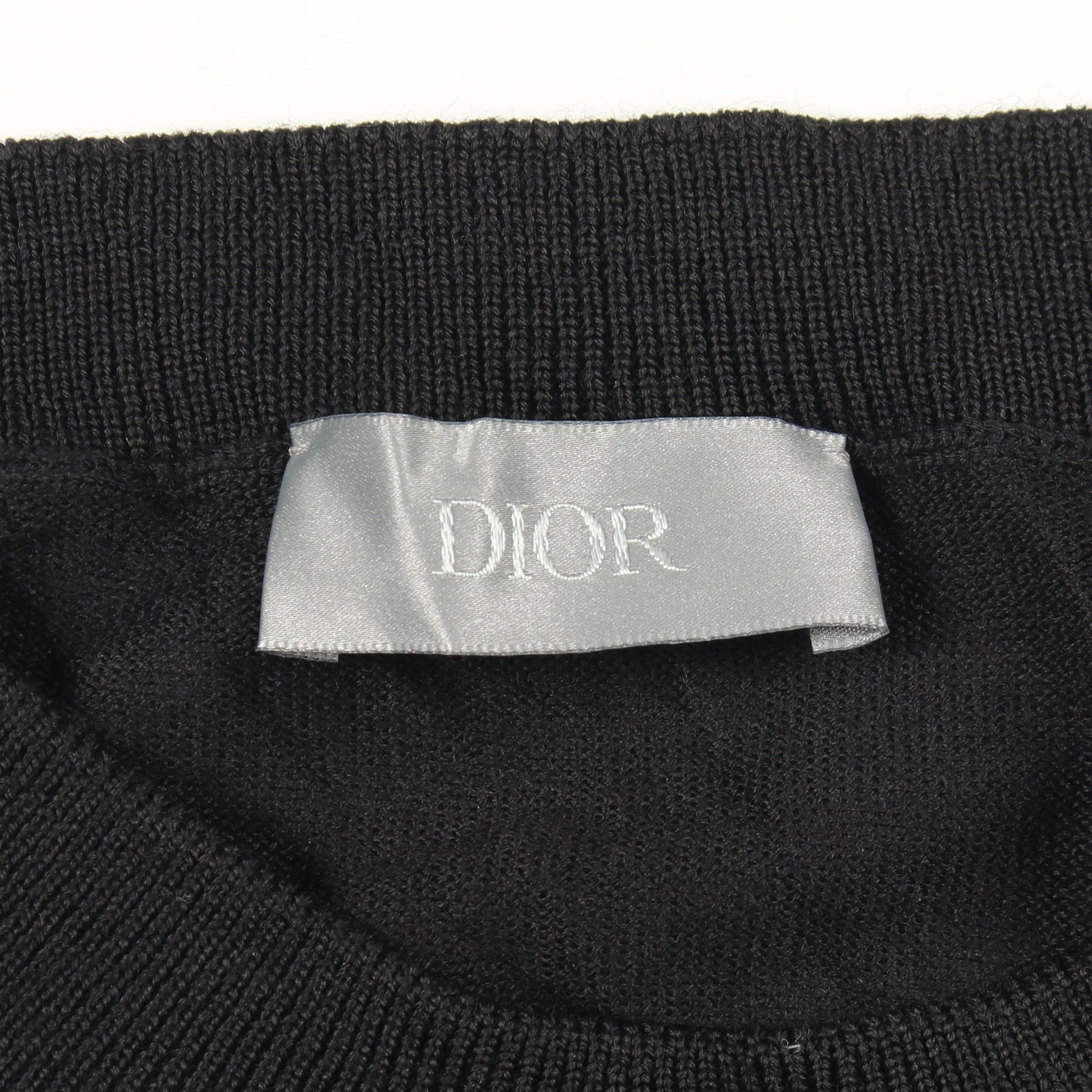 BEE刺繍 クルーネック ニット ウール ブラック ディオール トップス DIOR