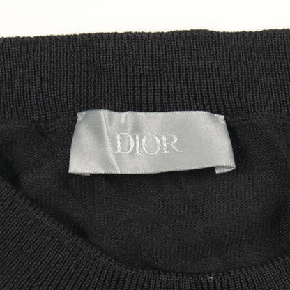 BEE刺繍 クルーネック ニット ウール ブラック ディオール トップス DIOR