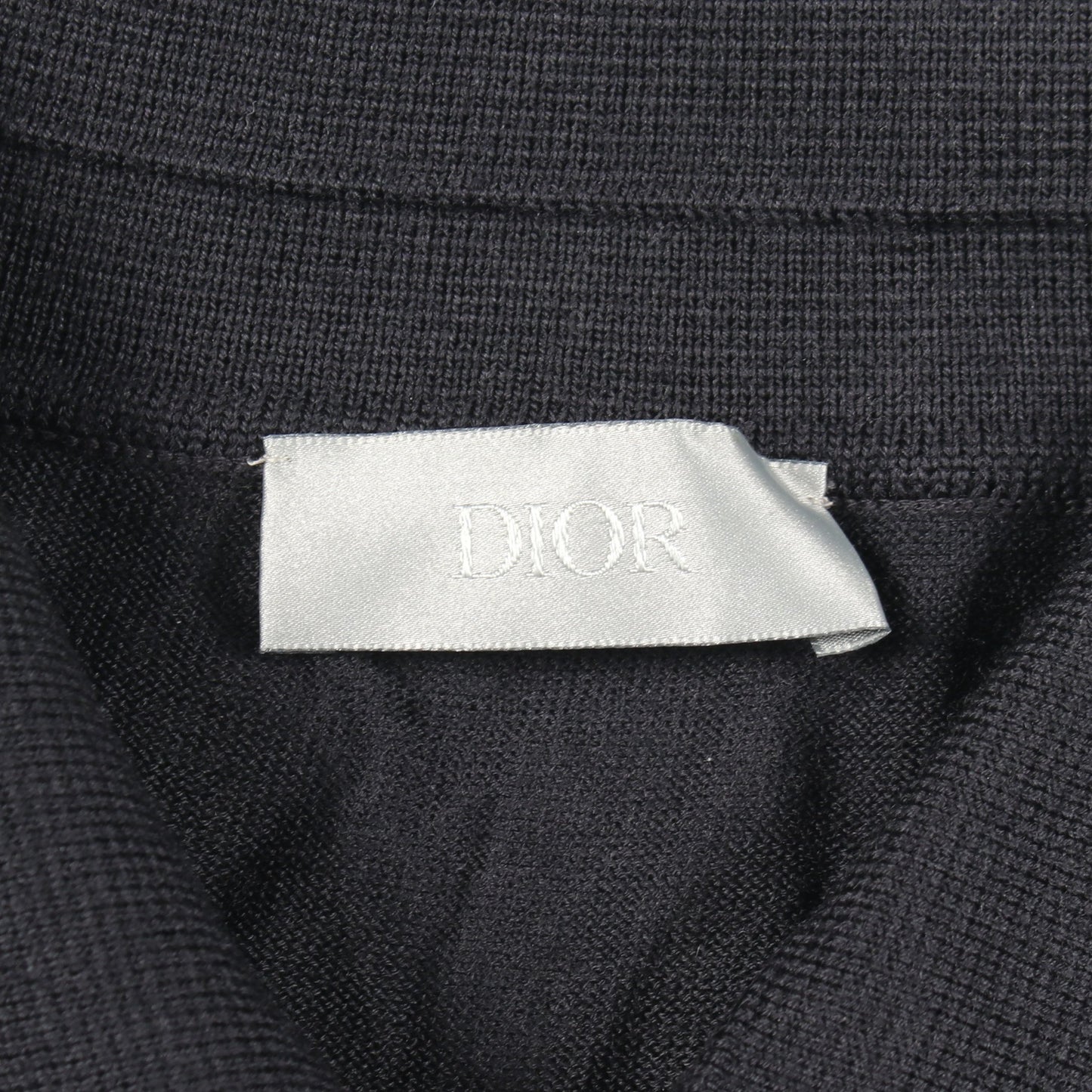 BEE刺繍 長袖 ポロシャツ ウール ブラック ディオール トップス DIOR