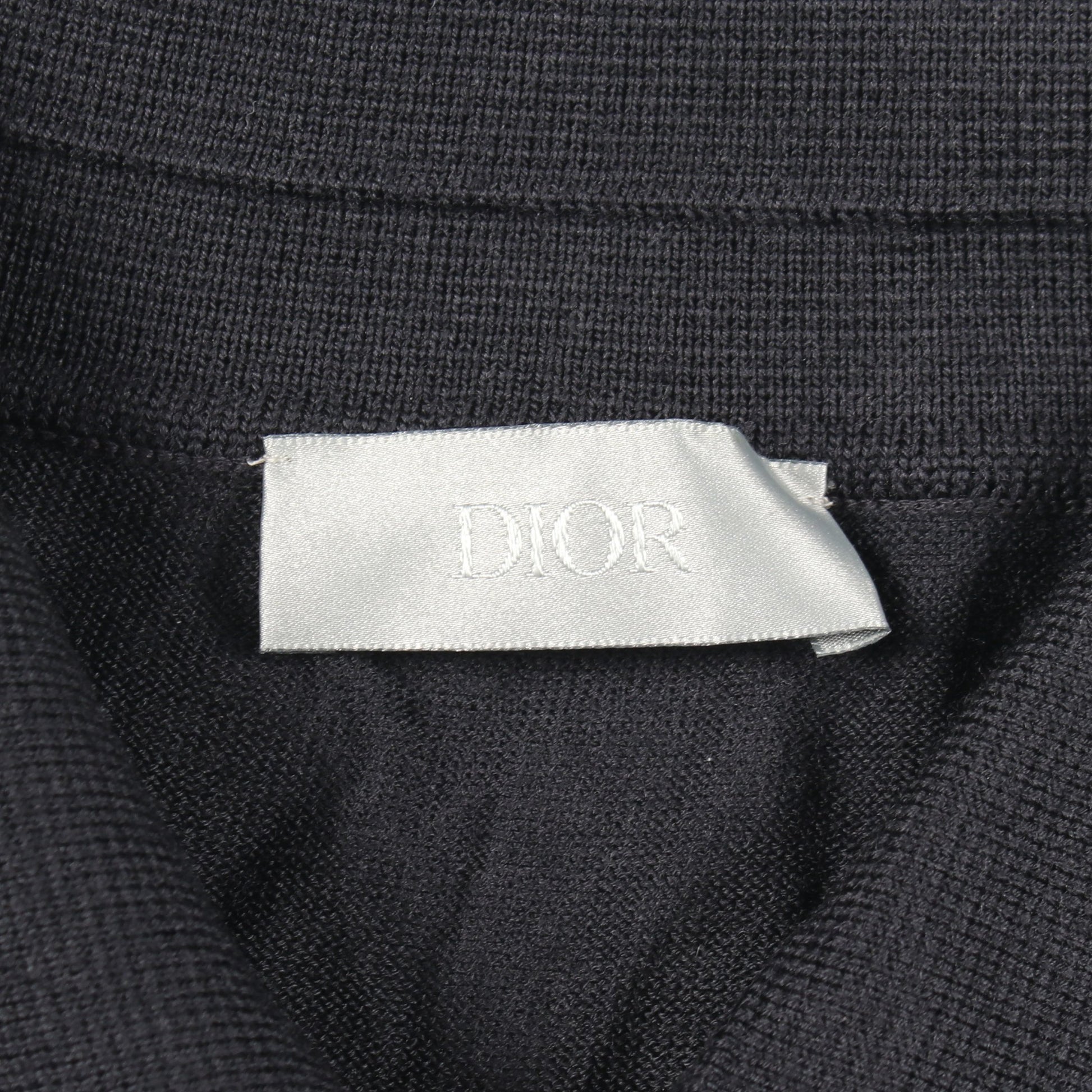 BEE刺繍 長袖 ポロシャツ ウール ブラック ディオール トップス DIOR