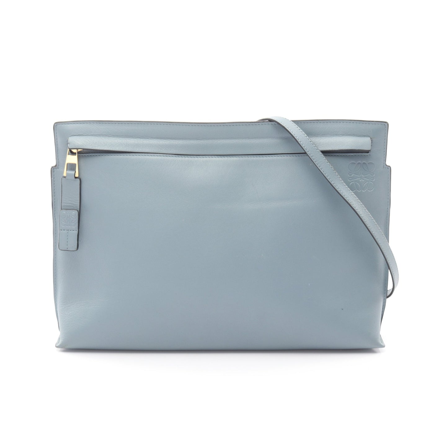 Tポーチ アナグラム ショルダーバッグ レザー ブルーグレー ロエベ バッグ LOEWE