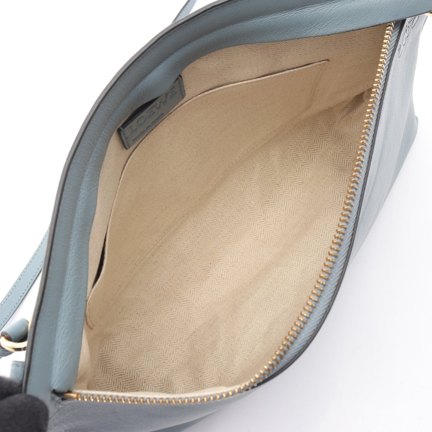 Tポーチ アナグラム ショルダーバッグ レザー ブルーグレー ロエベ バッグ LOEWE