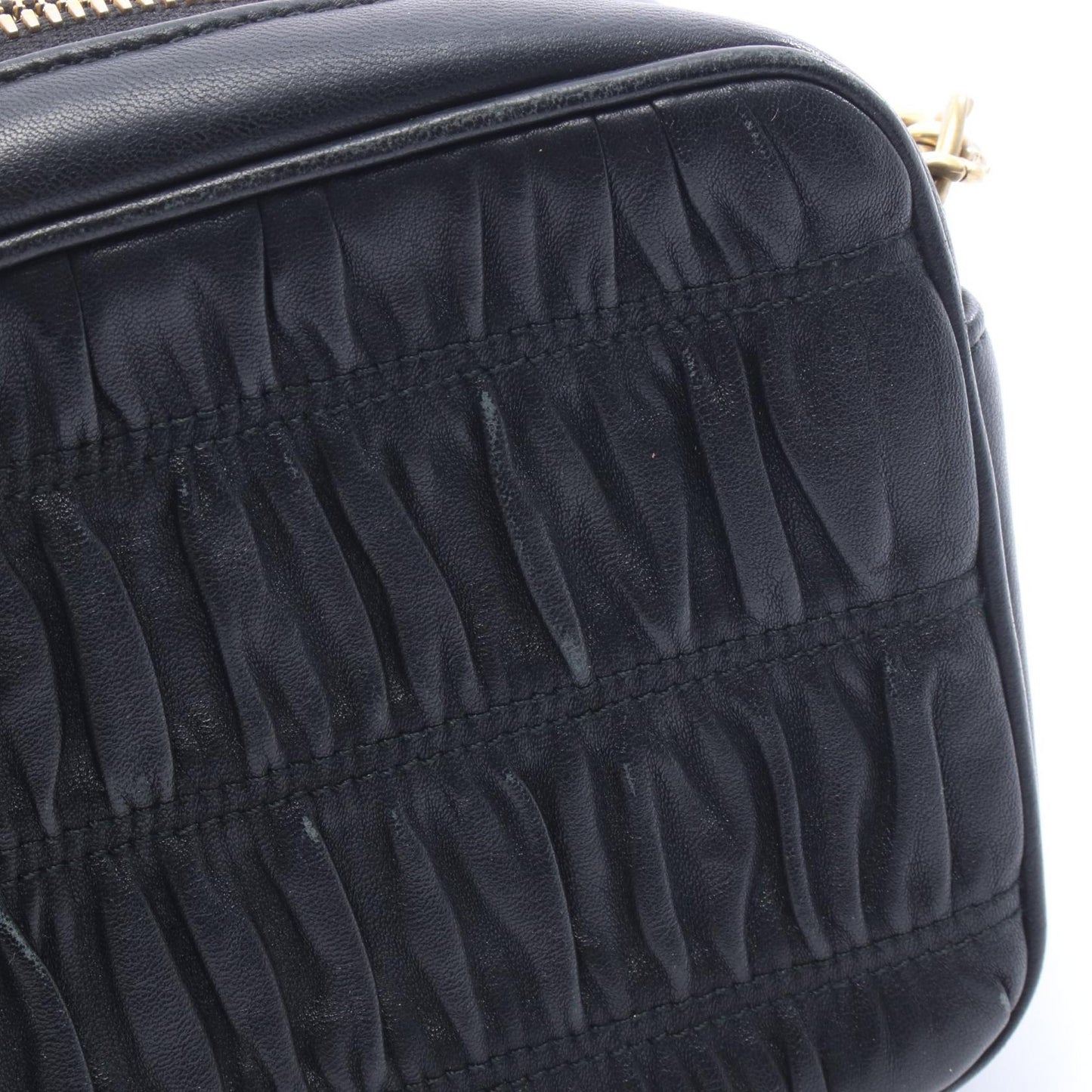 NAPPA GAUFRE チェーンショルダーバッグ レザー ブラック プラダ バッグ PRADA