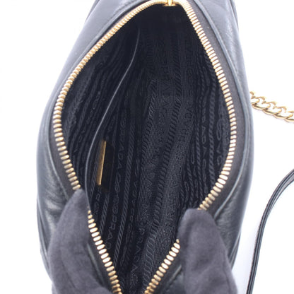 NAPPA GAUFRE チェーンショルダーバッグ レザー ブラック プラダ バッグ PRADA