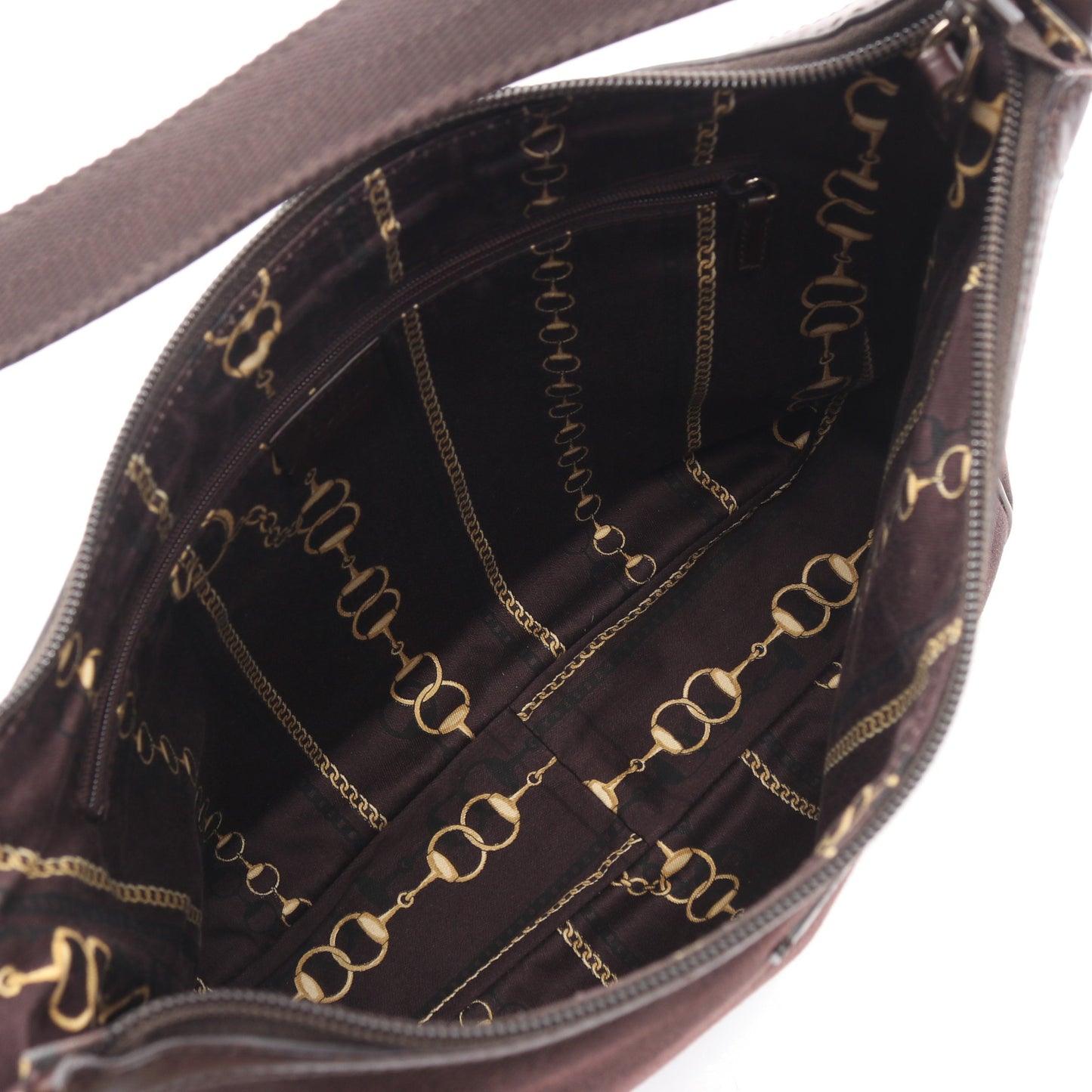 ワンショルダーバッグ キャンバス レザー ダークブラウン グッチ バッグ GUCCI
