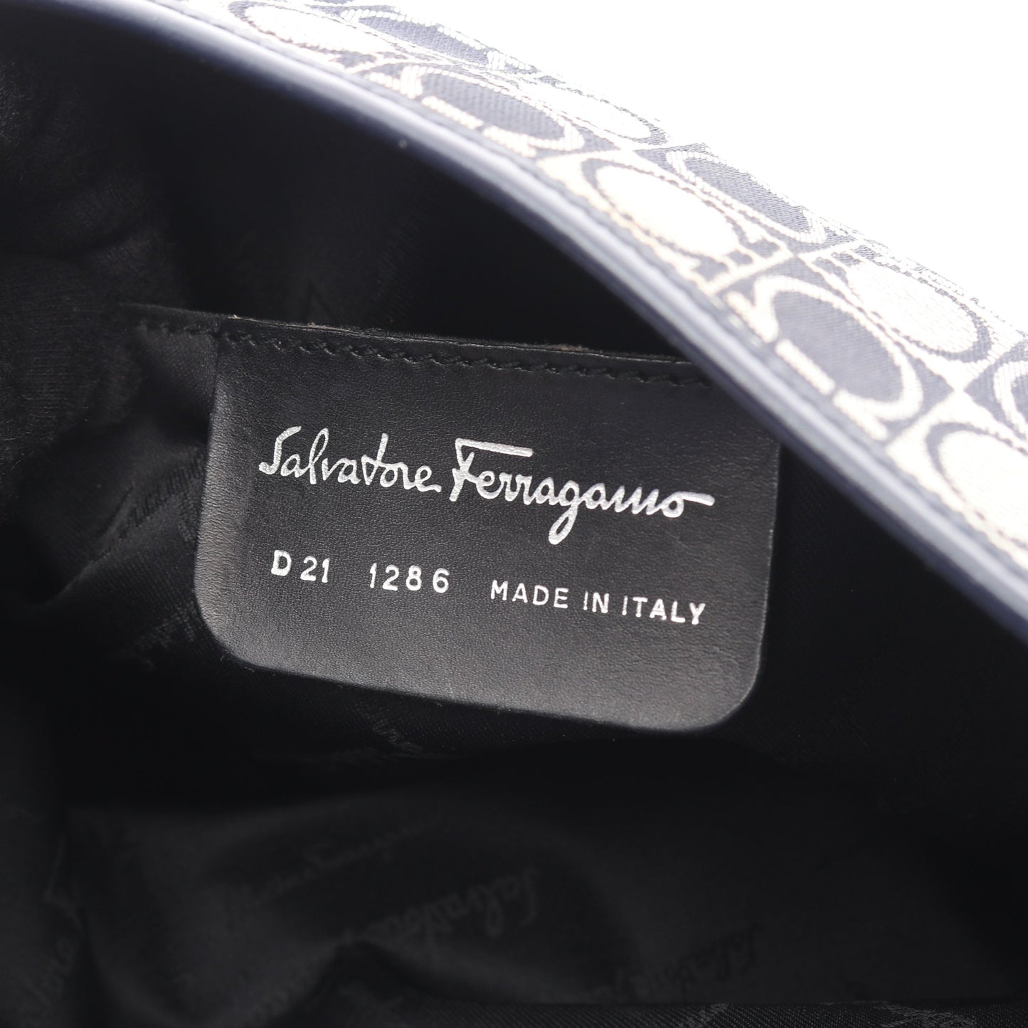 ガンチーニ ワンショルダーバッグ キャンバス レザー ネイビー サルヴァトーレフェラガモ バッグ Salvatore Ferragamo