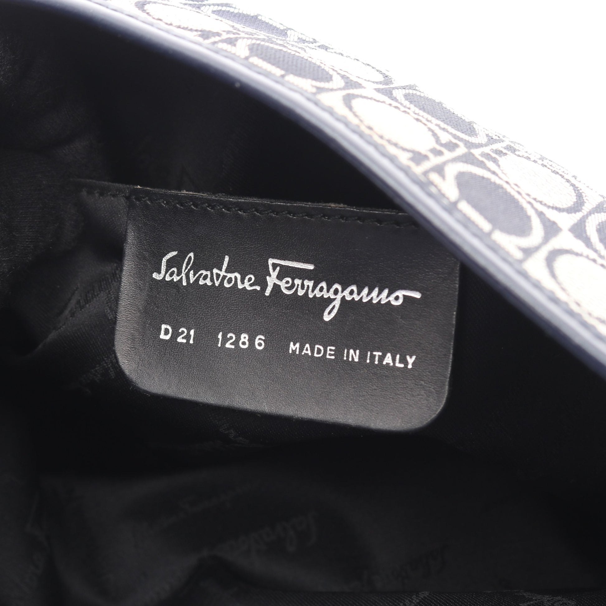 ガンチーニ ワンショルダーバッグ キャンバス レザー ネイビー サルヴァトーレフェラガモ バッグ Salvatore Ferragamo