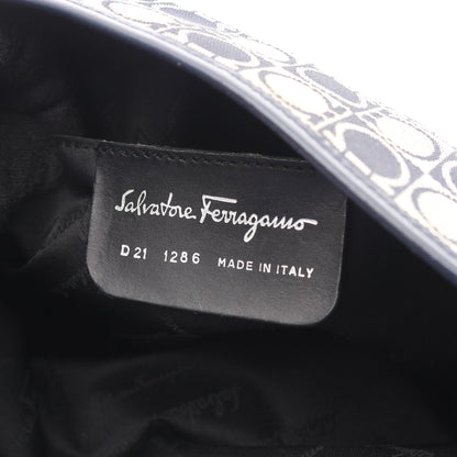 ガンチーニ ワンショルダーバッグ キャンバス レザー ネイビー サルヴァトーレフェラガモ バッグ Salvatore Ferragamo