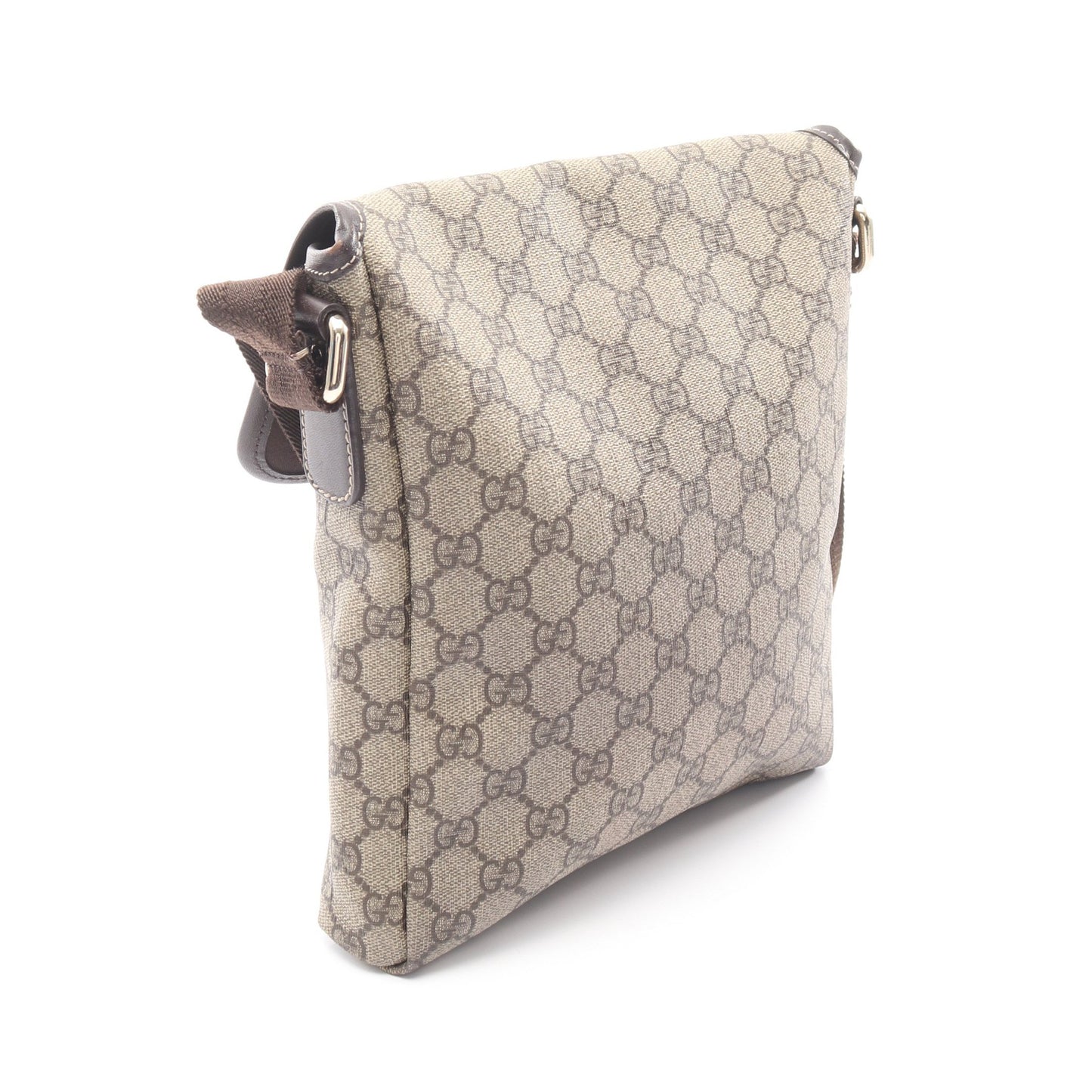 GGスプリーム ショルダーバッグ PVC レザー ベージュ ダークブラウン グッチ バッグ GUCCI