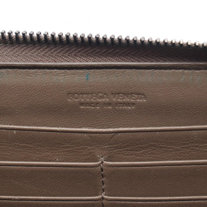 イントレチャート ラウンドファスナー長財布 レザー グレーブラウン ボッテガヴェネタ 財布・小物 BOTTEGA VENETA