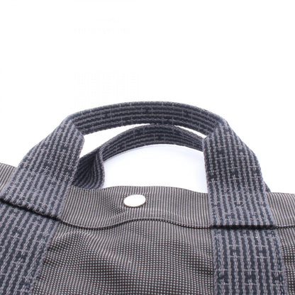 エールラインMM ハンドバッグ トートバッグ ナイロンキャンバス ダークグレー シルバー金具 エルメス バッグ HERMES
