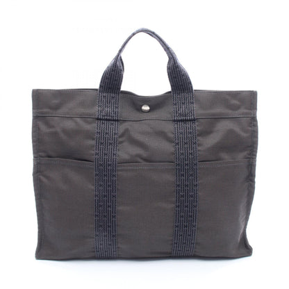 エールラインMM ハンドバッグ トートバッグ ナイロンキャンバス ダークグレー シルバー金具 エルメス バッグ HERMES