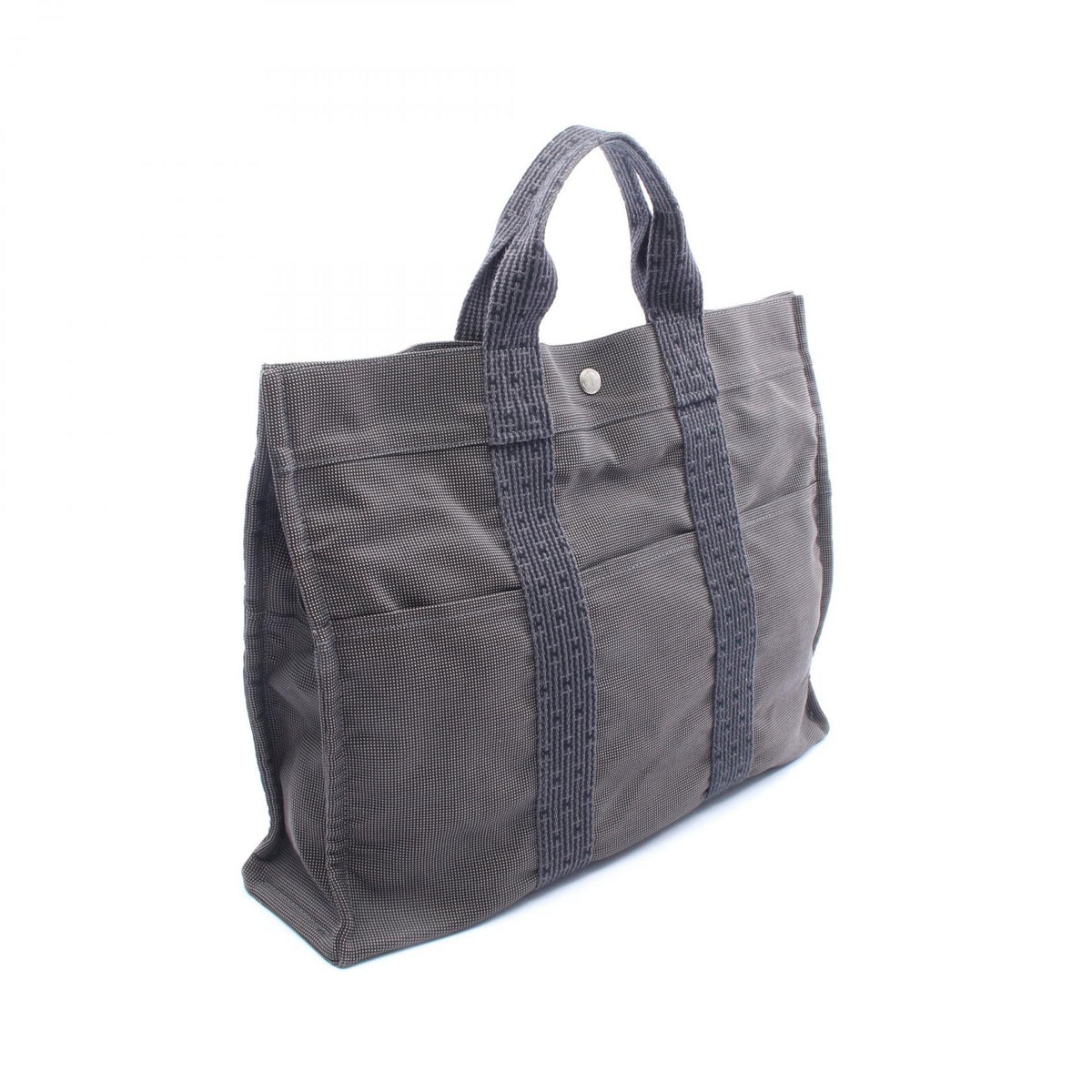 エールラインMM ハンドバッグ トートバッグ ナイロンキャンバス ダークグレー シルバー金具 エルメス バッグ HERMES