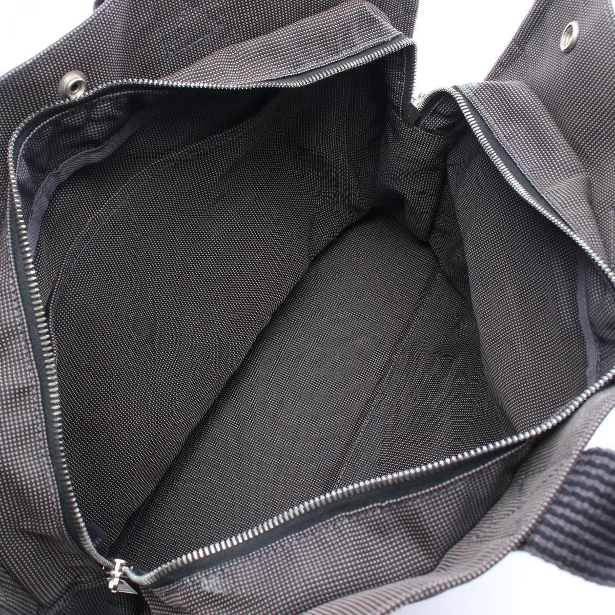 エールラインMM ハンドバッグ トートバッグ ナイロンキャンバス ダークグレー シルバー金具 エルメス バッグ HERMES