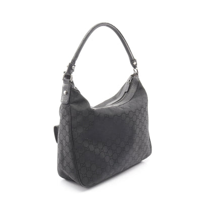 GGナイロン ワンショルダーバッグ ナイロン レザー ブラック グッチ バッグ GUCCI