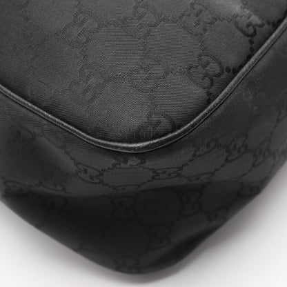 GGナイロン ワンショルダーバッグ ナイロン レザー ブラック グッチ バッグ GUCCI