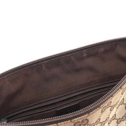 GGキャンバス ショルダーバッグ キャンバス レザー ベージュ ブラウン グッチ バッグ GUCCI