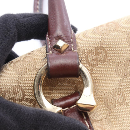 GGキャンバス ハンドバッグ ミニボストンバッグ キャンバス レザー ベージュ ブラウン グッチ バッグ GUCCI