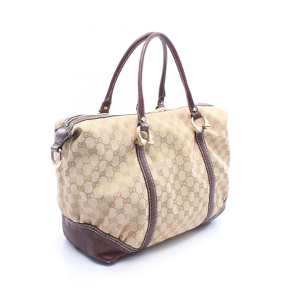 GGキャンバス ハンドバッグ ミニボストンバッグ キャンバス レザー ベージュ ブラウン グッチ バッグ GUCCI