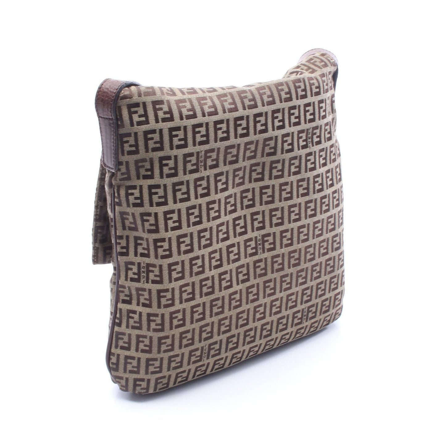 ズッキーノ ショルダーバッグ キャンバス レザー ベージュ ダークブラウン フェンディ バッグ FENDI