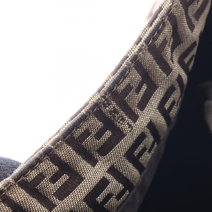ズッキーノ ショルダーバッグ キャンバス レザー ベージュ ダークブラウン フェンディ バッグ FENDI