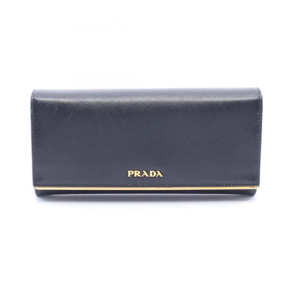 二つ折り長財布 サフィアーノレザー ブラック プラダ 財布・小物 PRADA