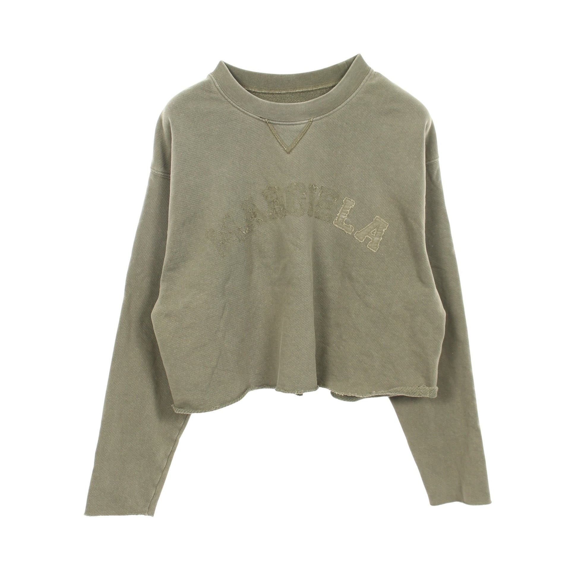 ヴィンテージ加工 カットオフ クロップド スウェットシャツ コットン カーキグリーン メゾンマルジェラ110 トップス Maison Margiela 1 10