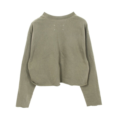 ヴィンテージ加工 カットオフ クロップド スウェットシャツ コットン カーキグリーン メゾンマルジェラ110 トップス Maison Margiela 1 10