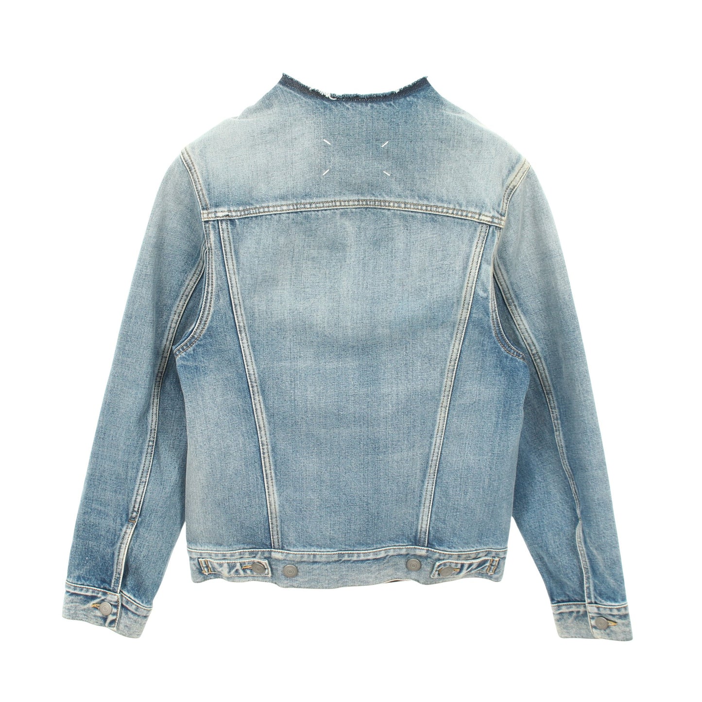 ノーカラー デニムジャケット コットン ブルー メゾンマルジェラ 4 14 アウター Maison Margiela 4 14