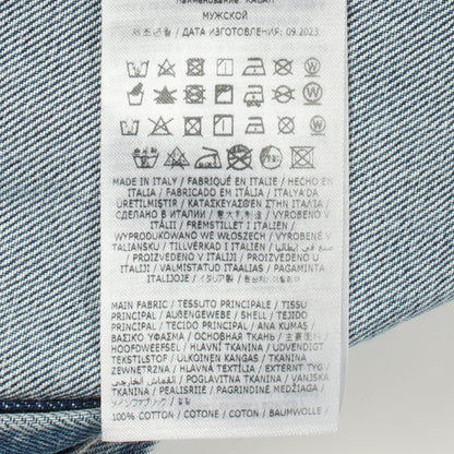 ノーカラー デニムジャケット コットン ブルー メゾンマルジェラ 4 14 アウター Maison Margiela 4 14