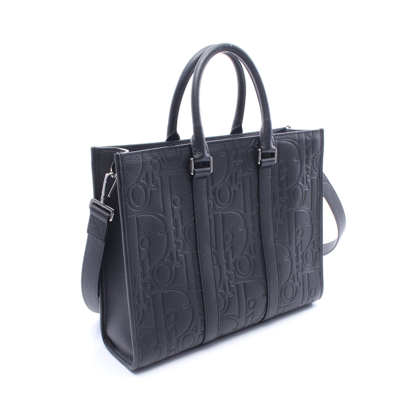 グラビティ East-West ミディアム 2WAY ハンドバッグ トートバッグ レザー ブラック クリスチャンディオール バッグ Christian Dior